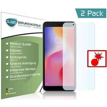 Schutzfolie „Klarschützer“ – 2x für Redmi 6 A – Stoßfest