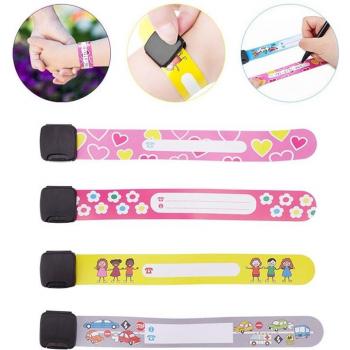 Bracelet de voyage pour enfants, ajustable, étanche, 4 pièces, anti-perte, avec reconnaissance de sécurité