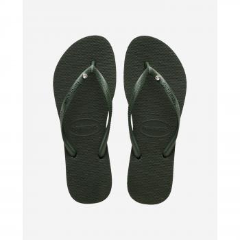 Havaianas Slim Crystal SW II Olive Green Women's Sandals UK Size 4-5