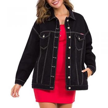 Schwarze Jeansjacke von CIPO & BAXX – Damenmodell – Größe Small – 100 % Baumwolle