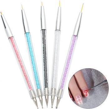 5Pcs Nail Art Liner Brushes with Diamond Tips for DIY Painting
