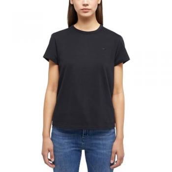 Mustang Damen T-Shirt Ada 1013929 Schwarz Regular Fit Größe M Baumwolle