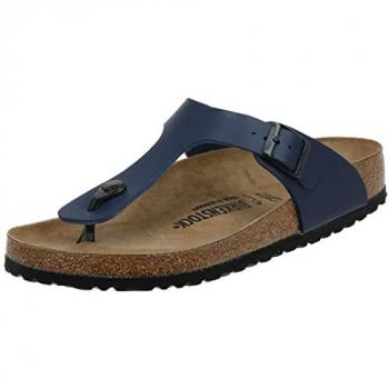 Sandale d'été Birkenstock Gizeh 143623 couleur bleue boucle ferme talon plat