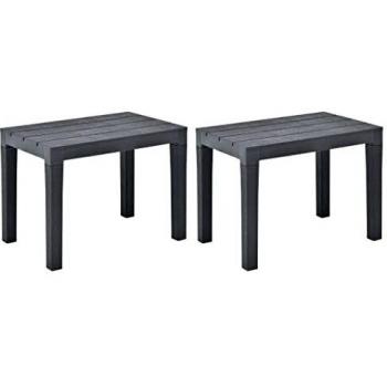 Ensemble de bancs de jardin 2 pcs anthracite en plastique