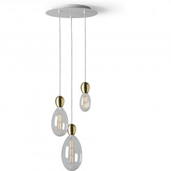 Lámpara colgante de 3 luces de latón