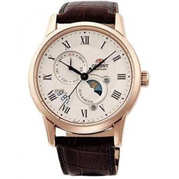 Celestial Gold Men's Leather Sun-Moon Watch