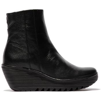 Botas de Plataforma Mousse para Mujer en Cuero Negro Fly London UK 6