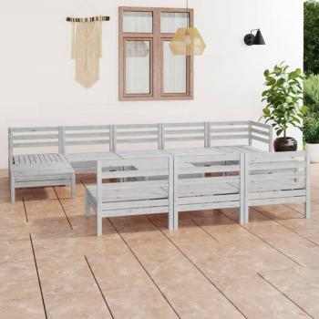 Vidaxl 11 Piece Garden Furniture Set White Solid Wood Pine