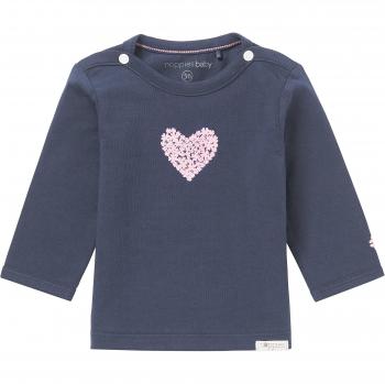 Noppies Baby-Mädchen Tee Langarmshirt Natick, Blau (Navy C166), 74