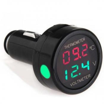 12V 24V Dual Display Temperature and Voltage Meter