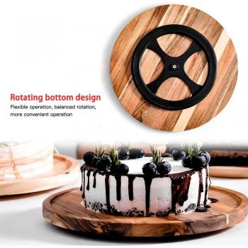 Plateau en bois pour gâteaux et muffins (diamètre : 20/25 cm)