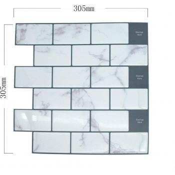 Autocollant mural mosaïque 3D imperméable à l'huile
