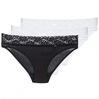 DIM Coton Feminine X4 Culote y Bragas Negro/Blanco