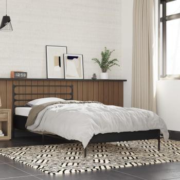 Estructura de cama 90x190 cm en madera de ingeniería y metal negra
