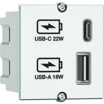 Chargeur Électrique Double USB 22W Bachmann Blanc