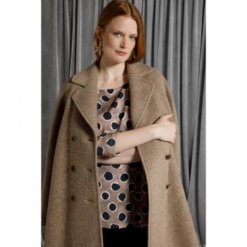 Plus Size Wool Blend Coat, Double Breasted, Fully Lined, Brown, Women, Size 30