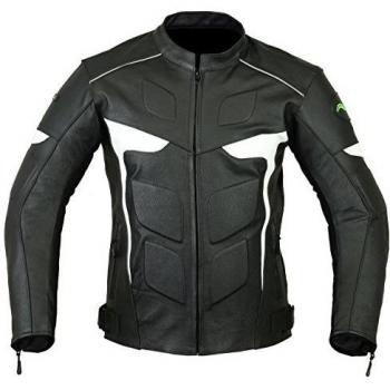 Negra XL Chaqueta de Piel Ridex LJ‑2W para Hombre y Moto