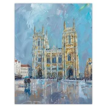 St. Peter’s Cathedral in York Minster Blue Landscape Print – 24x32 inches