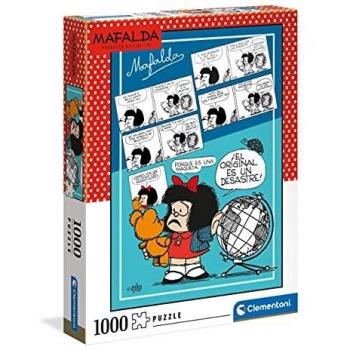Puzzle para disfrutar en familia o en solitario con la imagen de Mafalda y otros personajes de cómic, de Clementoni y 1000 piezas