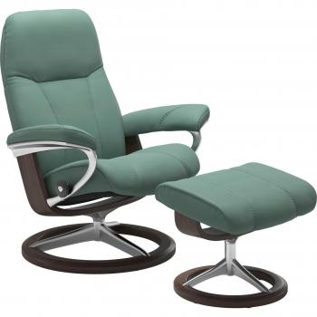 Consul Relaxsessel von Stressless® – Set mit Hocker, Signature Base, Mittelgroß, Wenge