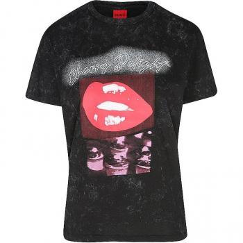 Hugo Damen T-Shirt Damacia_2 Schwarz Regular Fit Größe S