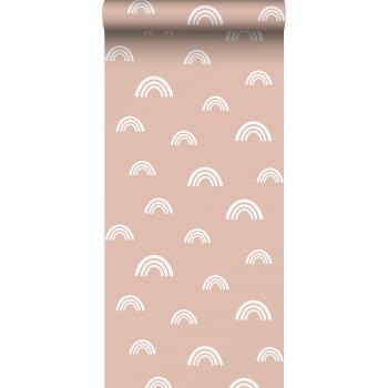 Papier peint rose terracotta pour chambre d'enfant