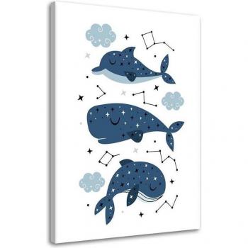 Décoration Murale Baleine Bleue 40x60