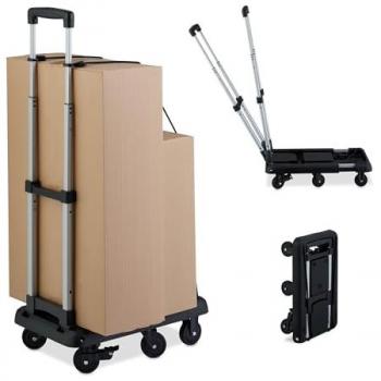 Portapacchi Relaxdays 6 Ruote – Carrello Pieghevole Nero