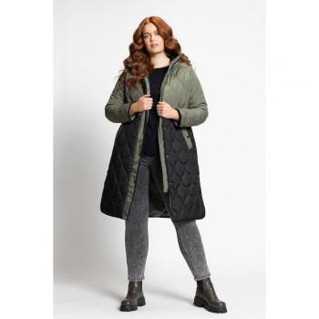 Damen Steppmantel, große Größen, grün, Polyester, Größe 58/60