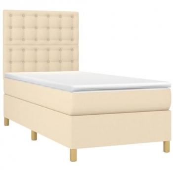 Letto con Materasso e LED Crema 80x200 cm