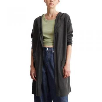 Marc O'Polo Damen Kapuzen-Cardigan, dunkelgrau, Größe M
