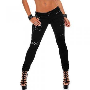 CIPO & BAXX Slim Fit Langjeans – Damen – Schwarz –
