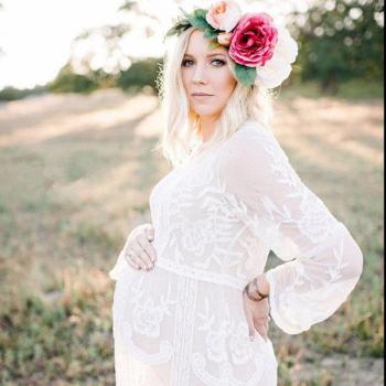 Vestido Embellecido para Madres Gestantes, Material de Algodón