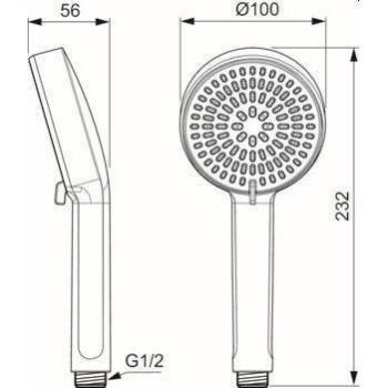 Doccetta Dual Flow Argento 10 cm