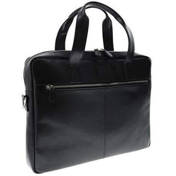 Sacoche ordinateur Exactive en cuir noir