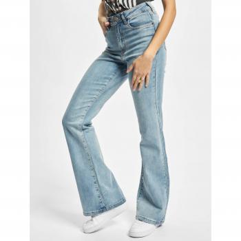 Urban Classics Damen High Waist Flared Denim Hose blau
