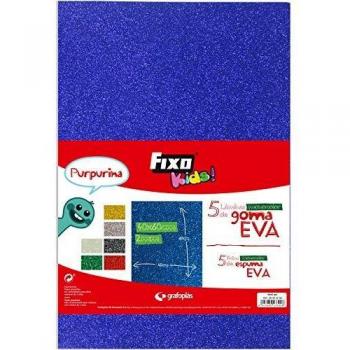 Láminas de Goma Eva Purpurina Azul 40x60 cm Fixo Kids