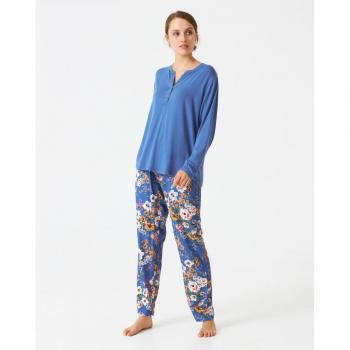 Pigiama manica lunga JJBDP0701 donna J&J Brothers Blu L
