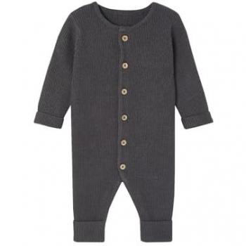 Vertbaudet Baby Jumpsuit in Rib Knit – Dark Grey (9M‑71 cm)