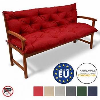 Cuscino con Spalliera Flair BR per Panchine, Rosso, 120x100x10 cm