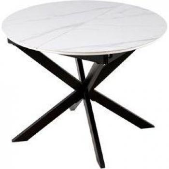 Mueble Center Ibiza Mesa de Comedor Extendida Cerámica Blanca 75-140 cm