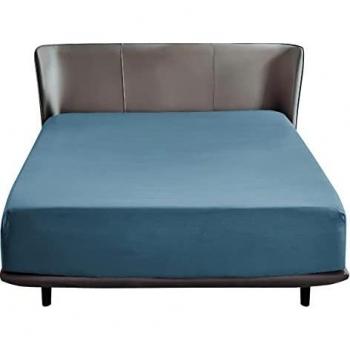 Lenzuola Sotto con Angoli 90x190 Blu Spa in Microfibra