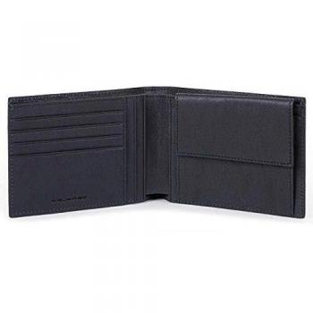 Piquadro Men's Wallet in Black color with RFID Technology and Coin Compartment