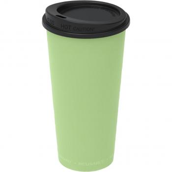 Tazza riutilizzabile con coperchio Elasto REuse Michigan, 400ml, verde e nero, 25 pz/confezione