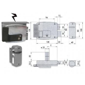 Serrure Cisa Électrique Fer Art. 11761 E 60 Sx