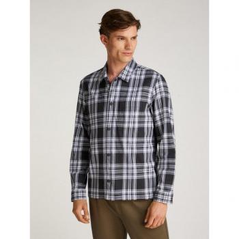 CK Calvin Klein Hemdjacke L Schwarz mit Logoprint
