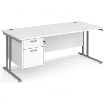 Maestro 25 Straight Desk 1800mm x 800mm with 2 Drawer Pedestal