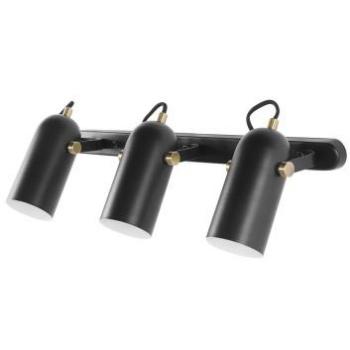 Lampe Murale Minimaliste Beliani 3 Spots Éclat Noir