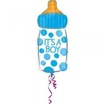 AMSCAN Junior Shape Babyfläschchen Folienballon It's a Boy