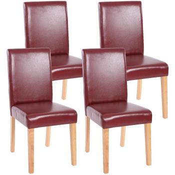Cohorte 4 Chaises Synthetique Pour Buffet Rouge‑Brun Pieds Lumineux